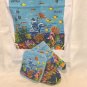 Souvenir of Hawaii kitchen linens cotton oven mitt potholder towel unused 1577vf