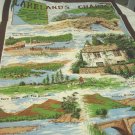 Lakeland's Charms souvenir tea towel cotton excellent vintage Clive Mayor 1583vf