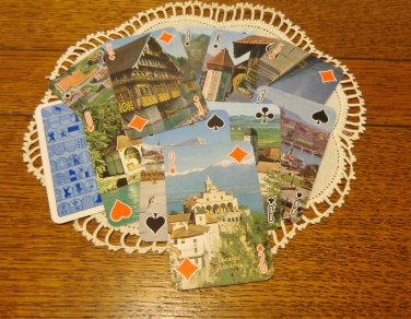 Double bridge deck playing cards souvenir of Switzerland as new vintage 1584vf