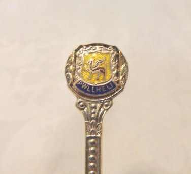 Pwllheli, Wales souvenir spoon silver vintage 1592vf