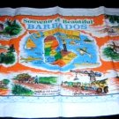 Vintage souvenir of Barbados cotton towel #1 orange vintage linens 1275vf