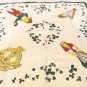 Ireland souvenir scarf shamrocks, Tara brooch, harp, colleen, leprechaun, acetate vintage 1600vf