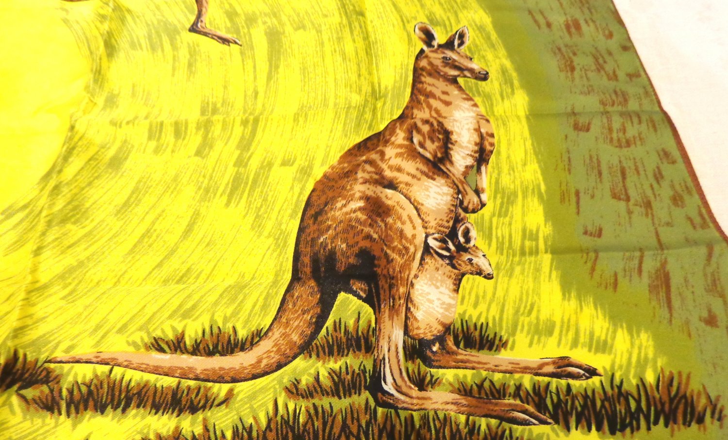 Kangaroos souvenir of Australia scarf 26 inches Citer Design acetate