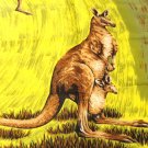 Kangaroos souvenir of Australia scarf 26 inches Citer Design acetate vintage 1602vf