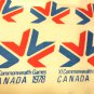 Commonwealth Games XI Canada 1978 souvenir scarf 27 inches red white blue acetate vintage 1604vf