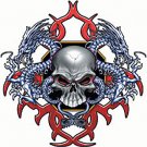 Skull + Dragons Printed Tshirt. T shirt