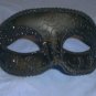 BLACK VENETIAN MASK  MASQUERADE GLITTER EMBOSSED
