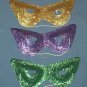 12 GLITTER CAT EYE MASKS MARDI GRAS MASQUERADE PARTY