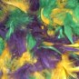PURPLE GREEN GOLD FEATHER BOA 6FT 6 FT NEW MASQUERADE