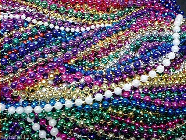144 Mardi Gras Beads Lot Authentic New Orleans Carnival Parade Throws 12 Dozen 