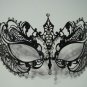 Black Crystal Beautiful Eyes Laser Cut Venetian Mask Masquerade Metal Filigree