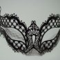Black Gem Laser Cut Venetian Mask Masquerade Ball Halloween Metal Filigree