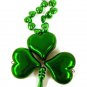 12 Green Heart Clover Shamrock St Patrick's Day Mardi Gras Bead Necklace