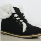 Lillian flat faux fur lined lace-up ankle boot