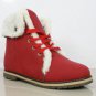 Lillian flat faux fur lined lace-up ankle boot