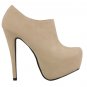 High heeled faux suede platform boot