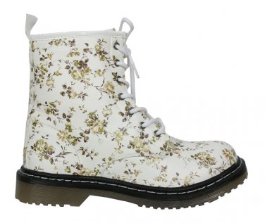 Martin style floral lace-up boot