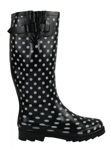 Polka-Dot Flat Wellington Boots