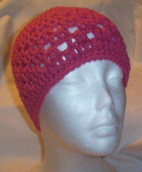 Hand Crochet ~ Ladies Skull Cap ~ Rose