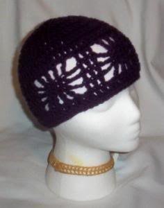 Hand Crochet ~ Ladies Open Cloche Hat - Grape