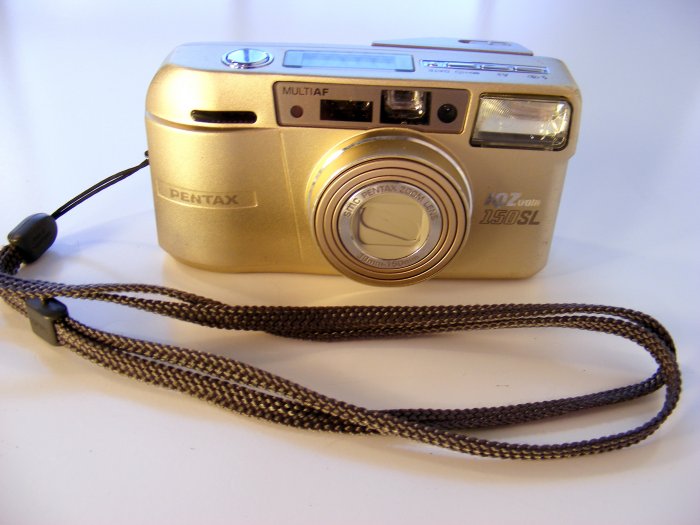 Pentax IQZoom 150SL MultiAF 35mm Film Camera Parts Repair with Strap