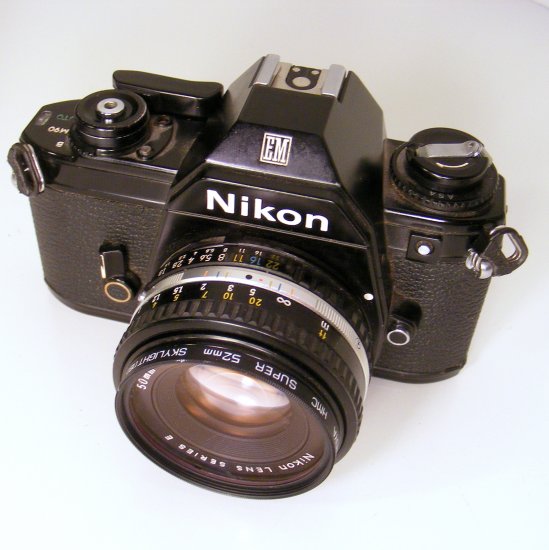 Vintage Nikon EM 35MM SLR Camera Body with Nikon Lens Series E 50MM