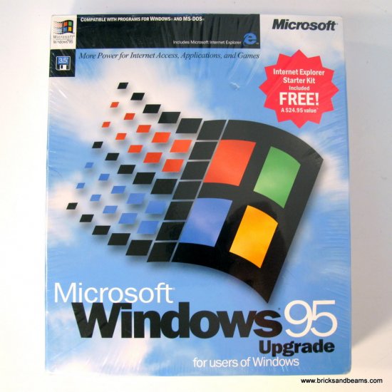 Microsoft Windows 95 Retail Upgrade For Windows Sealed With Box 3 5