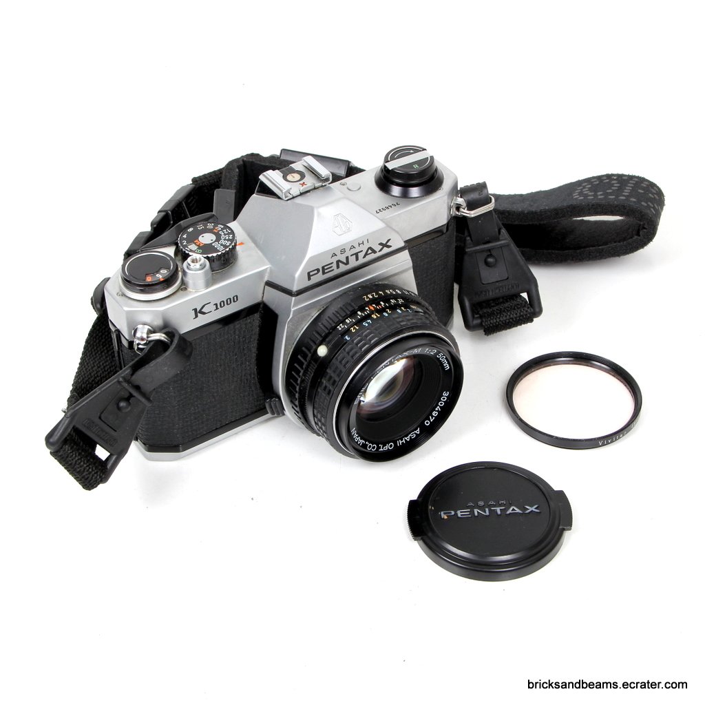 Asahi Pentax K1000 SLR 35mm Film Camera w SMC 12 50mm lens