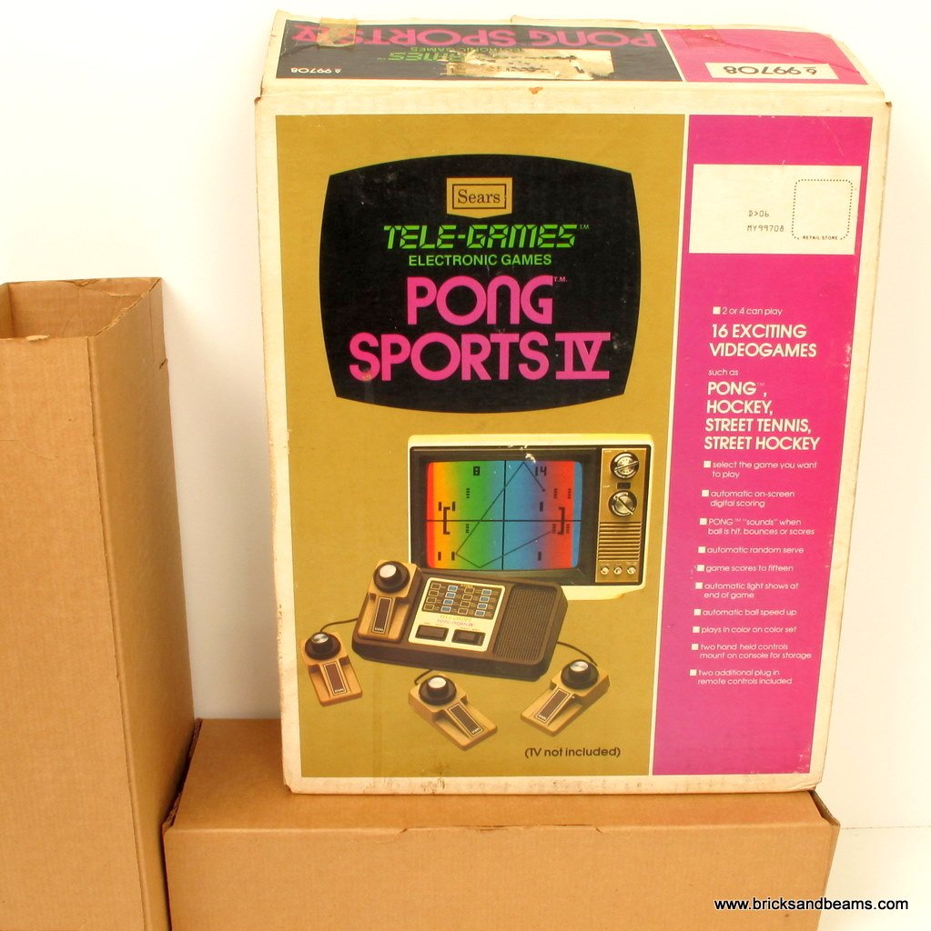 Atari Sears Pong Sports IV Game 4 Paddles with Box, Complete, Fun Tested!