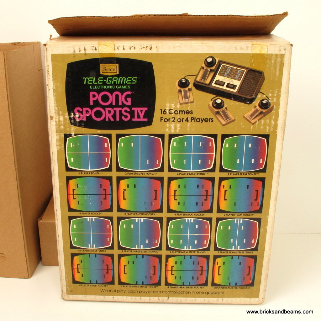 Atari Sears Pong Sports IV Game 4 Paddles with Box, Complete, Fun Tested!