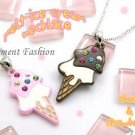 Ice cream bling necklace #AN001 (brown)
