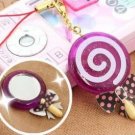 Purple lollipop mirror phone strap
