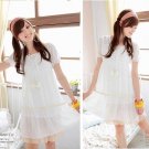White pom pom dress #PD001