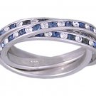 SAPPHIRE CZ SILVER ROLLING RING SIZE 5 7 8 9 or 10