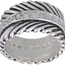 CUBIC ZIRCONIA CZ STERLING SILVER RING SIZE 5 8 or 10