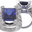 BLUE SAPPHIRE CUBIC ZIRCONIA CZ RING SIZE 8 or 9