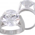 CLEAR CUBIC ZIRCONIA CZ SOLITAIRE RING SIZE 5 6 or 7