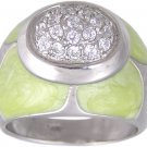 GREEN CUBIC ZIRCONIA STERLING SILVER RING SIZE 5 6 & 10
