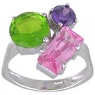 CUBIC ZIRCONIA STERLING SILVER RING SIZE 5 6 7 8 9 & 10