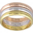 TRI-COLOR RHODIUM AND GOLD PLATED RING SIZE 5 6 8 9 or 10 JEWELRY