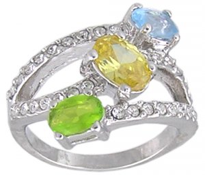 CUBIC ZIRCONIA STERLING SILVER RING SIZE 5 6 7 8 or 9