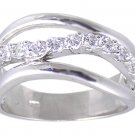 CLEAR CUBIC ZIRCONIA STERLING SILVER RING SIZE 5
