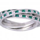 GREEN CZ CUBIC ZIRCONIA ROLLING RING SIZE 5 6 7 9 or 10