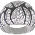 SWISS CRYSTAL BLACK FASHION RING SIZE 5 6 or 7