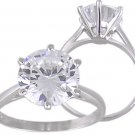CLEAR CUBIC ZIRCONIA SILVER RING SIZE 5 6 7 8 9 or 10