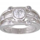 CZ CUBIC ZIRCONIA SILVER FASHION RING SIZE 6 7 or 9