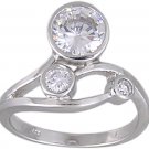 CUBIC ZIRCONIA 925 STERLING SILVER RING SIZE 8 or 9