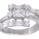 CUBIC ZIRCONIA CZ .925 STERLING SILVER RING SIZE 7 or 8