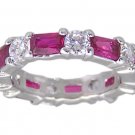 RED CUBIC ZIRCONIA CZ SILVER RING SIZE 5 6 7 8 9 or 10