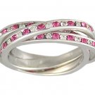 PINK CZ 925 SILVER ROLLING RING SIZE 5 6 7 8 9 or 10